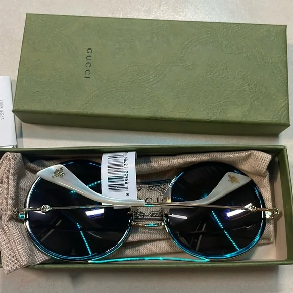 $ALE-Gucci Feline Round Metal Sunglasses - Picture 3 of 10